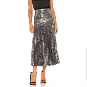 Bardot Metallic Silver Sequins Skirt